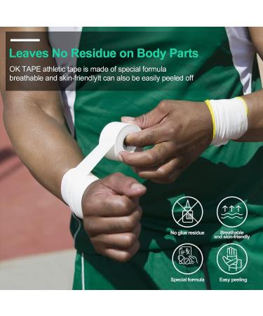 OK TAPE Athletic Sports Tape (4-Rolls) - Strong First Aid Injury Wrap for Athletes - 1.5 x 15yards - Black - Buy Online on GoSupps.com