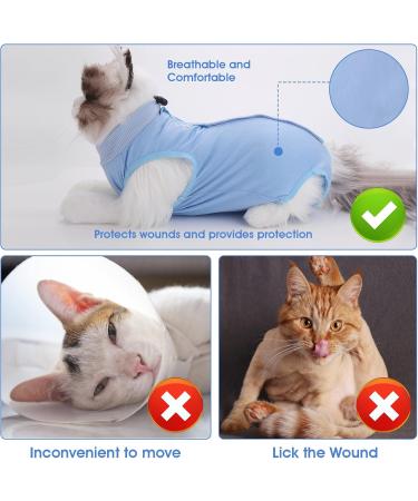 Molain Cat Recovery Suit | Professional Anti-Lick Pajama for Abdominal Wounds & Skin Care | E-Collar Alternative | Blue Size S - International Shipping - Buy Online on GoSupps.com