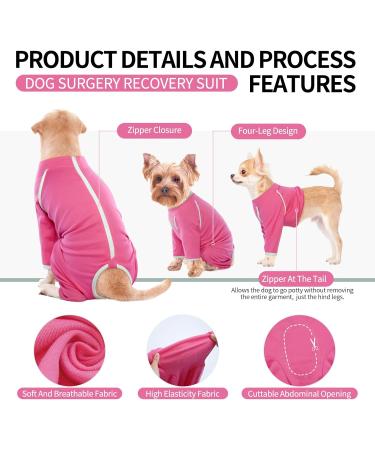 Hjyokuso Dogebody Pajamas for Dogs Zippered Wound Protection Suits for Small to Large Dogs | Anti-Licking Post-Op Recovery E-Collar Alternative in Pink - Buy Online on GoSupps.com