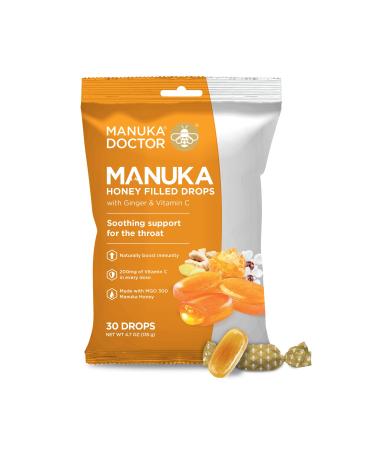 Manuka Doctor Cough Drops Manuka Middles 30 Honey Filled Lozenges with Vitamin C and Ginger to Help Support The Immune System Soothing for Dry Sore Throat 4.7 oz Ginger 1 Ounce (Pack of 1)