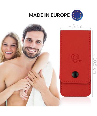 marQus Manicure Set for Women and Men - 4 Piece Pedicure Kit with Sharp Nail Scissors, Tweezers, Nail Clippers & Sapphire Nail File from Solingen - Ideal for Traveling - Red - Buy Online on GoSupps.com
