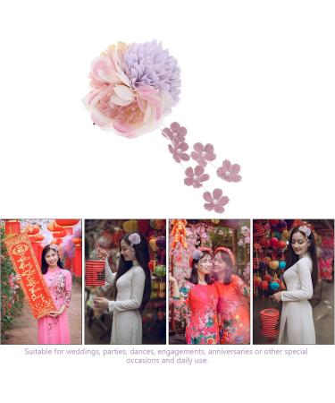 SHERCHPRY artificial flower headdress chinese hair accessories Wedding Floral Hair clasp Geisha Flower Hair Clip barrettes for women Retro Headdress manual alligator clip abs purple Miss - Buy Online on GoSupps.com