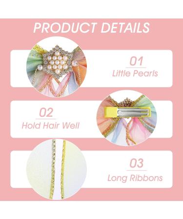 Colorful Hair Loops for Girls - Wllhyf 2-Pack Princess Pearl Hair Clip Accessories | Perfect for Weddings & Birthdays (Purple & Yellow) - Buy Online on GoSupps.com