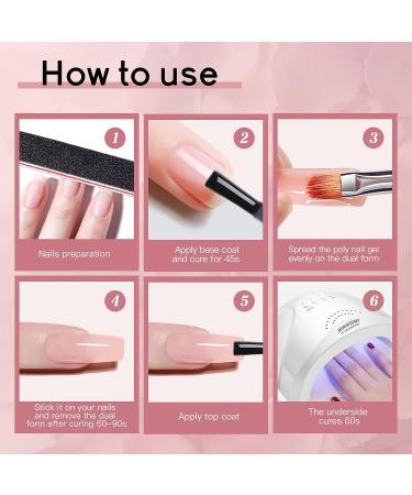 JEWHITENY 14 Colors Poly Extension Gel Nail Kit with SUN1 Lamp - All In One Poly Gel Starter Kit for Manicure Salon - Buy Online on GoSupps.com