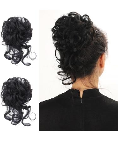 2 Black Wig Loops Women's Hair Accessories Hair Extensions Wig Pieces Curly Bun Bun Extension Clip-On Hair Messy Bun for Women With Thin Hair Short Hair Extensions Hair Accessories - Buy Online on GoSupps.com