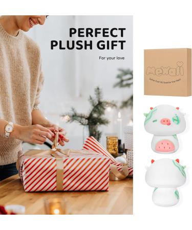 Mewaii 14 Soft Watermelon Cow Mushroom Pillow Stuffed Animal Plush - Cuddly White Cow Toy for Kids | 14 Inch - Buy Online on GoSupps.com