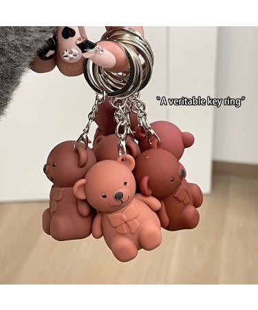 Fanxbox Cute Bear Lipsticks Key Chain Set - 6 Colors, 2 in 1, Matte Velvet, Waterproof, Long Lasting Lip Gloss - Beauty Makeup - Buy Online on GoSupps.com