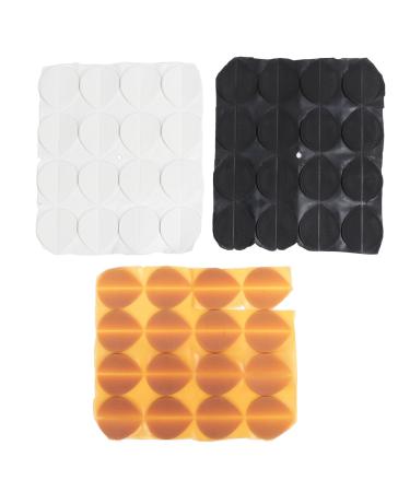 48 Pairs Shoe Repairing Rubber Heel Pad Set Heel Plates Shoe Heel Taps Tips (Black + White + Yellow)