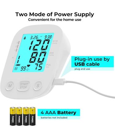 Buy Blood Pressure Monitors for Home - Upper Arm Automatic Digital BP Monitor with USB Type C Blue Backlit LCD - Perfect Gift for Christmas - Buy Online on GoSupps.com