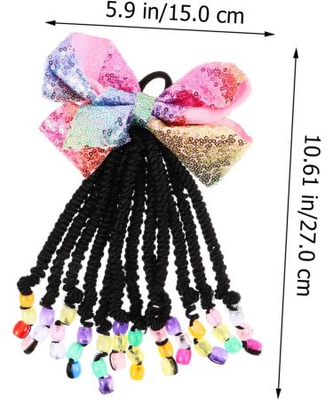FRCOLOR Children's Dreadlocks Ponytail Hair for Braiding Braids Hair Extension Ponytail Hair Extensions Beaded Hair Extension Wig High Temperature Wire Extend Miss Bow Tie - Buy Online on GoSupps.com