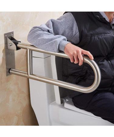 Grab Rail Bathroom Handrail Showers Walls Toilet Grab Bar Senior Citizens Fold Down Support Hinged Safety Rail Support Drop Down Ba - Buy Online on GoSupps.com