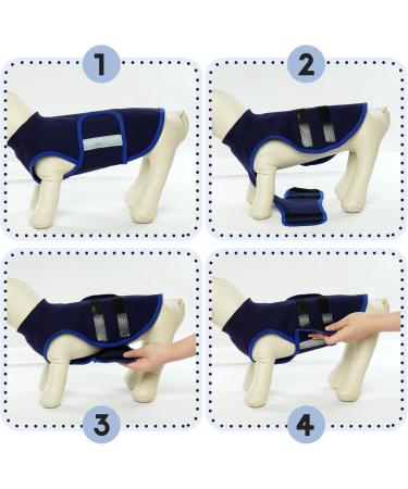 Shop Hjumarayan Dog Jacket - Lightweight Stretchy Vest with Reflective Strip for Small Dogs | Comfortable & Stylish Dog Coats in Dark Blue - Buy Online on GoSupps.com
