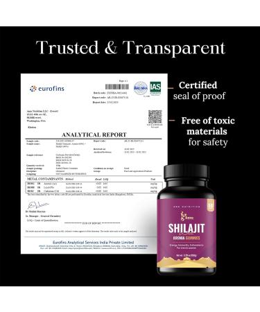 AMU NUTRITION Shilajit Gummies for Men & Women with Aronia Berries Fulvic Acid & 85+ Trace Minerals I Men Women I Non-GMO I Lab Tested I 100% Natural I 60 Gummy (60 Count (Pack of 1) Aronia Berries) Aronia Berries 1 Count  - Buy Online on GoSupps.com