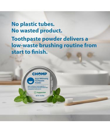 Chomp Nano Hydroxyapatite Toothpaste Powder Peppermint | Fluoride-Free Tooth Powder Plastic-Free Enamel-Friendly Oral Care - Buy Online on GoSupps.com