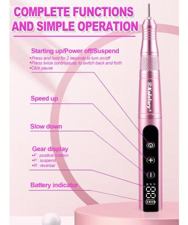 Kalolary Electric Nail Files 20000RPM Professional Nail Drill for Acrylic Nails Gel Portable USB Electric Nail Drill with 13 Drill Bits 30 Sanding Bands Manicure Pedicure Kit for Home Nail Salon - Buy Online on GoSupps.com