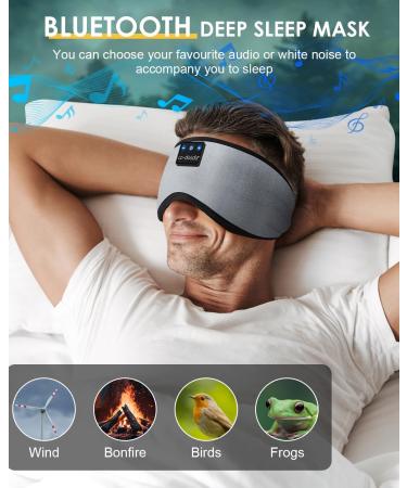 LC-dolida Bluetooth Sleep Headphones - 10-14 Hours Playtime - 100% Blackout Eye Cover for Sleeping - Zero Pressure Eye Mask - Grey - Buy Online on GoSupps.com