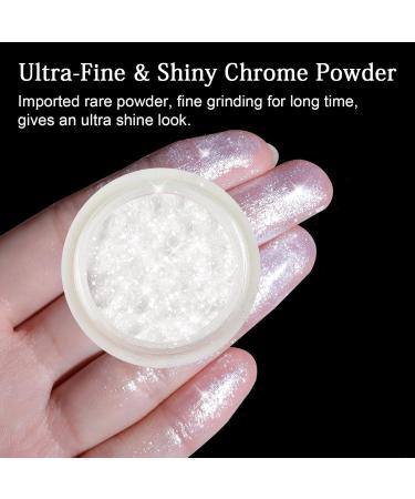 Poudre ongles BISHENGYF - Effet miroir brillant - Effet chrom - F e sir ne - Blanc perle - Poudre chrom e pour ongles - D coration DIY Or Argent Blanc Jaune Bleu Vert Aurore - Buy Online on GoSupps.com