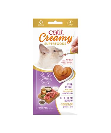 Catit Creamy Superfood lick paste for cats with lamb and the superfoods quinoa and chia