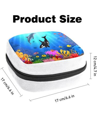 Cartoon Ocean Dolphin Sanitary Napkin Storage Bag - Period Tampon Makeup Pad Pouch Color2441 - Buy Online on GoSupps.com