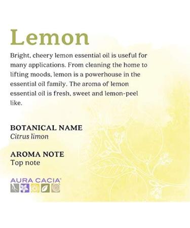 Aura Cacia 100% Pure Lemon Essential Oil | Organic & GC/MS Tested | 7.4 ml - Citrus Limon for Aromatherapy & Wellness - Buy Online on GoSupps.com