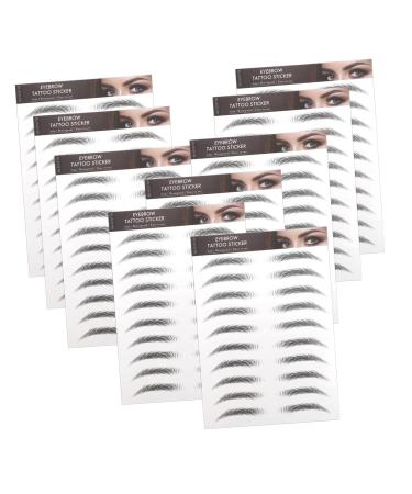 Beavorty False Eyebrows Eyebrow Sticker 10Pcs Artificial Fake s Imitation Eyebrow s for Salon Women Eyebrow Tattoos Imitation Eyebrow Sticker 1 count (Pack of 1) Black