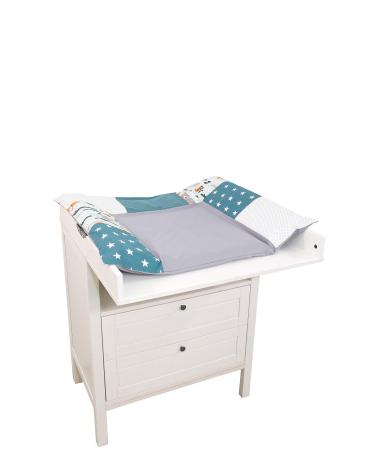 ULLENBOOM wrapping coverage 75x85 cm forest animals petrol (made in EU) - removable cover for diaper pad 85x75 baby cover for diaper pad made of cotton changing train for changing table