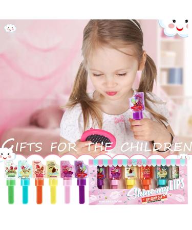 Shiny Mirror Lip Gloss Set for Kids & Teens - 6 Vibrant Colors Cute Ice Cream Moisturizing Formula Non-Toxic Party Favors - Buy Online on GoSupps.com