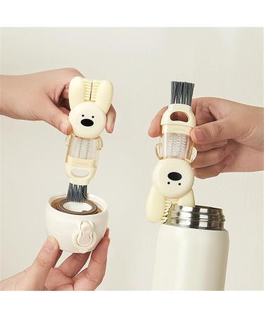 Multifunctional Brush Cup Lid Brush for Hard to Reach Areas Easy Storage Bottle Gap Cleaner White  - Buy Online on GoSupps.com