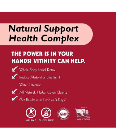 VITINITY 3 Day Detox Pills - Natural Whole Body Cleanse for Digestive Health - Herbal Supplement with Apple Cider Vinegar & Cayenne - Weight Bloating Constipation Relief - Buy Online on GoSupps.com