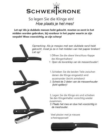 Schwertkrone Black Premium Stainless Steel Razor with 100 Derby Blades & Case - International Shipping Available - Buy Online on GoSupps.com