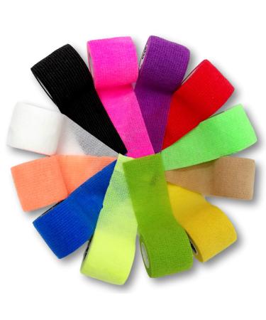 Lisacare association material set large - 12 rolls 5cm wide - medical device - adhesive bandages cohesive elastic water -repellent with color and motif selection (12 set colors) color mix 12