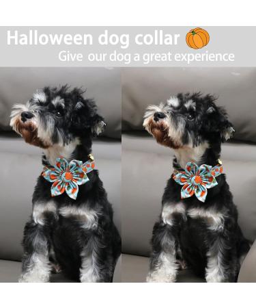 Aring Pet Halloween Dog Collar - Adjustable Blue Pumpkin Design with Flower XL for Jumping Beasts & Puppies - Buy Online on GoSupps.com