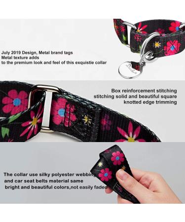 Dazzber Martingale Collar for Dogs - No Pull Heavy-Duty Pet Collar Silky Soft Design Unique Patterns for Medium & Large Dogs (Small 5/8 inch - Black & Sunflower) - Buy Online on GoSupps.com