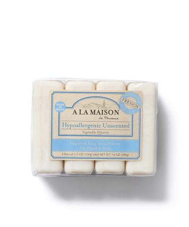 A La Maison Unscented Bar Soap 3.5 oz - Pack of 12 | Triple French Milled All Natural Soap for Face and Body | Moisturizing and Hypoallergenic Soap Bars for Men and Women - Buy Online on GoSupps.com