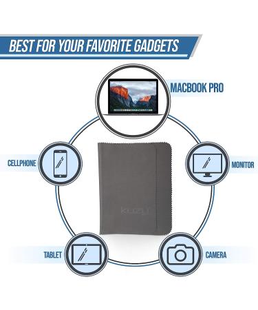 Kuzy Microfiber Cleaning Cloth 3pc Set for Electronics - MacBook Screen Cleaner & Keyboard Cover Cloth - Glasses & Eyeglass Cleaning Cloth - 13-16 inch Pro & Air Models - Buy Online on GoSupps.com