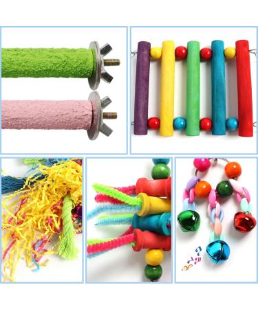 Quozio Parrot Toys | Natural Wood Bird Toys Hanging Bells Swings & Ladders for All Birds - International Shipping - Buy Online on GoSupps.com