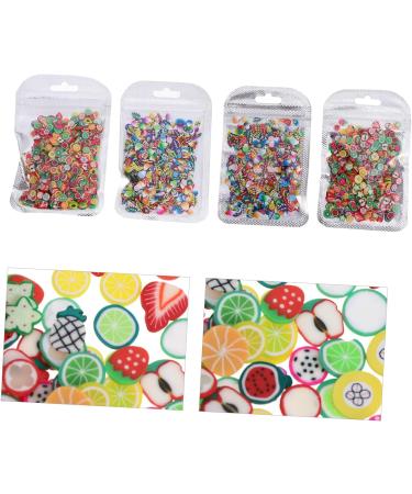 Mikinona 4 Packs Nail Art Polymer Clay Fruit Nail Art Slice Diy Nail Decoration Supplies Craft Making Beads Fruit Pattern Nail Decorations Nail Art Craft Suite Manicure Resin 3d - Buy Online on GoSupps.com