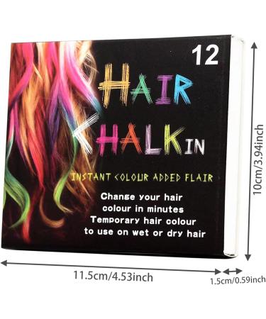 Hair Chalk Hair Chalk 12 Colors Temporary Hair Dye Safe Hair Chalk for Kids Washable Temporary Hair Colour Pen Colorful Gifts Great Toy for Kids & Adults Halloween - Buy Online on GoSupps.com