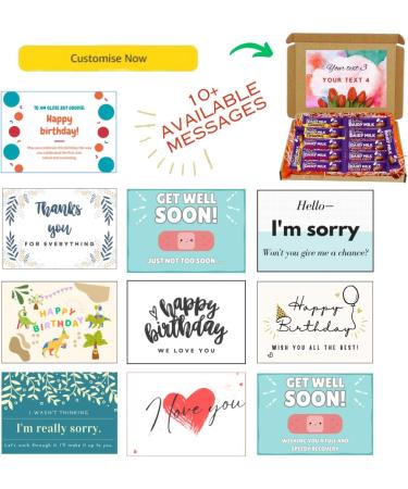 Personalised Cadbury Dairy Milk chocolates hamper gift for everyone for all occasions in unique presentation - Birthday anniversary get well thank you gift - comes with your own meaningful message - Buy Online on GoSupps.com