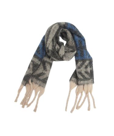Hanxiulin ladies cotton scarf classic poncho vintage winter cloth triangular scarf large women's scarf poncho unit size dark gray