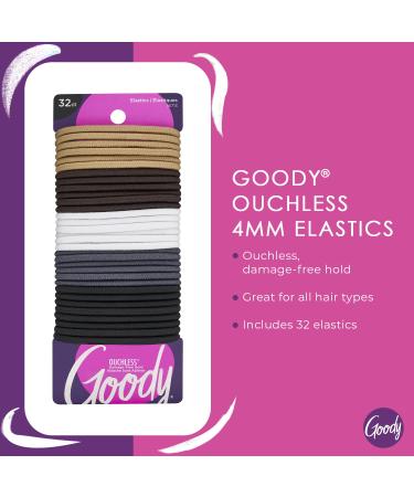 Goody Ouchless Braided Elastic Hair Ties - 10 Count Java Bean Neutral - 4MM - Buy Online on GoSupps.com