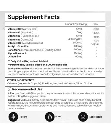 ACEWORKZ Elite Brain Supplement - Nootropic for Focus Memory & Clarity | Natural Energy Caffeine-Free | 60 Capsules - Buy Online on GoSupps.com