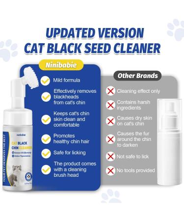 Ninibabie Cat Black Seed Cleaner Remove Cat Chin Blackheads Cat Acne Chin Treatment 2-in-1 Wash and Brush Cruelty-Free and Freshness 5.07 fl.oz 5.07fl.oz - Buy Online on GoSupps.com