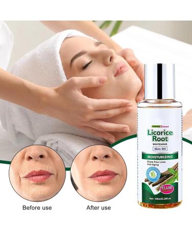 Povanjer Licorice Root Facial Oil 338 fl oz Licorice Root Essential Extract Oil for Hydration White Facial Oil with Moisturizing and Whitening Action - Buy Online on GoSupps.com