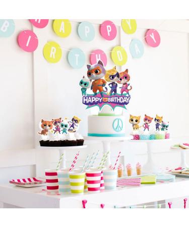 37Pack Super Kitty Cake Decorations Cartoon Super Cats Party Supplies with 36pcs Cupcake Toppers 1pcs Big Cake Topper for Super Kitty Cat Birthday Party Supplies - Buy Online on GoSupps.com