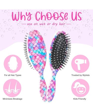 Mermaid Tail Hair Brush for Girls & Women - Detangle, Pain-Free, Wet/Dry Brush for Thick & Curly Hair - Buy Online on GoSupps.com