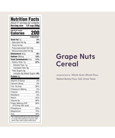 Grape Nuts Breakfast Cereal - 29 Oz (Pack of 4) | Energizing Breakfast Option - Buy Online on GoSupps.com