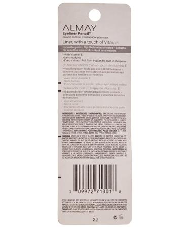 Almay Eyeliner Pencil with Vitamin E | Water Resistant, Long-Wearing, Hypoallergenic, Oil-Free & Fragrance-Free | 205 Black, 0.01 oz - Buy Online on GoSupps.com