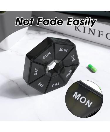 Buy Wllhyf 7-Day Portable Pill Organizer Bag - Travel-Friendly Daily Medicine Planner & Vitamin Holder (Black) - Buy Online on GoSupps.com