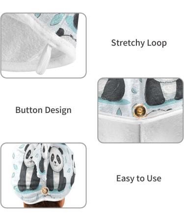 Buy Cartoon Panda Hair Towel 2 Pack | Super Absorbent Quick Dry Hair Turbans for Women & Girls - Fast International Shipping - Buy Online on GoSupps.com